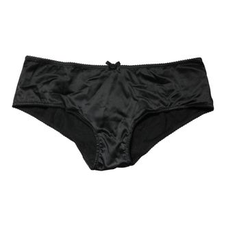 Dolce & Gabbana Silk Stretch Mid Waist Brief - Dames - Onderbroek - Zwart - S - Ondergoed