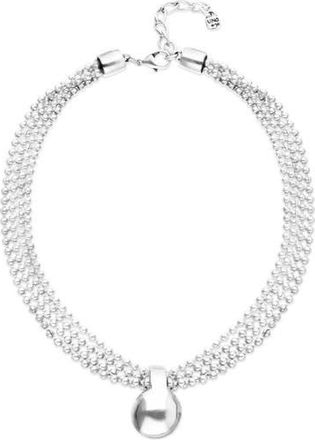 UNOde50 Necklace with silver threads and large dial at Nordstrom