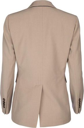 Brunello Cucinelli Womens Beige Virgin Wool Blazer Clothing