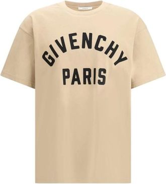 Givenchy T-Shirts, male, Beige, Size: S Cotton Crewneck T-Shirt