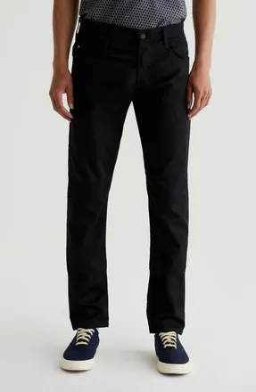 AG - Adriano Goldschmied Tellis Airluxe Commuter Performance Sateen Pants in Pure Black at Nordstrom, Size 33 X 32