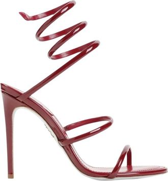 Rene Caovilla Red Open-toe Heels