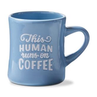 Tag This Human Runs On Coffee Diner Mug Periwinkle Blue Stoneware Everyday at Nordstrom