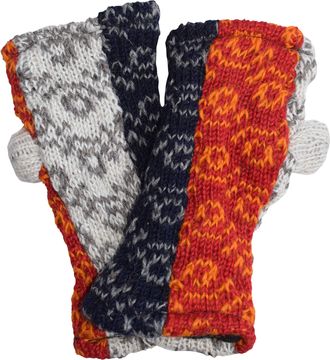 Gheri Womens Warm Woolen Fleece Lined Hand Knitted Mittens Gloves Handwarmers M
