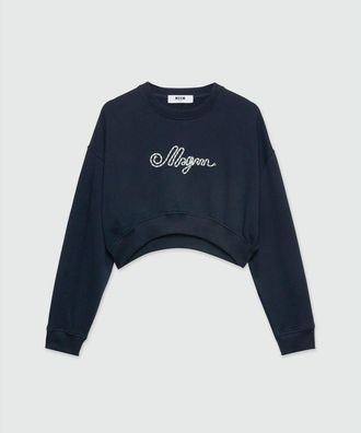 Msgm Blue Cotton Womens Sweatshirt