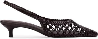 Black Suede Studio Maggie 35 Pump in Black Coffee Leather at Nordstrom, Size 42