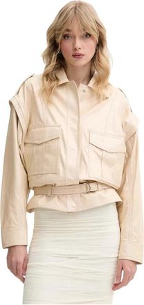 Iro Bocar Leren Jas - Dames - Leren en Su&egrave;de Jassen - Beige - S - Leer - Jassen