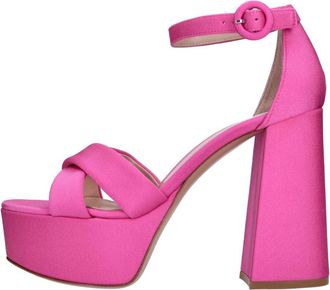 Gianvito Rossi Sheridan Lycra Bloom - Dames - Sandalen met hakken - Roze - 38 EU - Schoenen