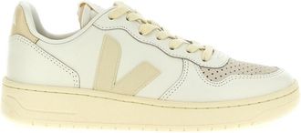 Veja White V-10 Leather Sneakers