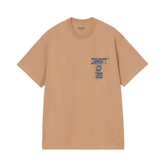 Carhartt Work in Progress Carhartt Wip, T-Shirts, male, Beige, Size: 2XL Blocks T-Shirt