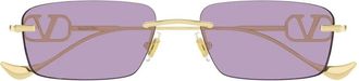 Valentino Rechthoekige Zonnebril - Dames - Accessoires - Paars - Maat: 55 MM
