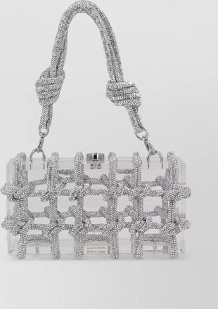 Cult Gaia shoulder bag clear body woven design