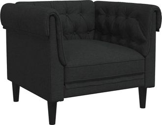 vidaXL Sill&oacute;n Chesterfield De Tela Negro Vidaxl