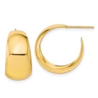 Diamond2Deal 10k Yellow Gold Small Fancy Huggie Hoop Earrings