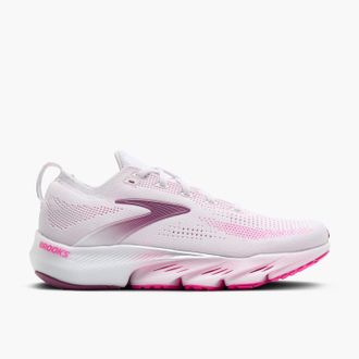 Brooks Womens Glycerin Flex Running Shoes In White/cyber Pink/argyle
