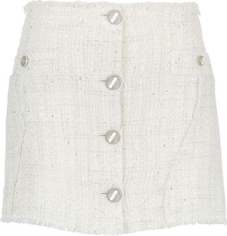 GCDS tweed mini skirt - women - Other fibres/Cotton/Polyester/Viscose - 42 - White