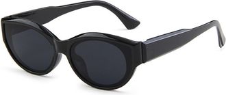 Generic Small Frame Mens Outdoor Sunglasses Womens Commuter Sports Driving Sun Glasses(Black)