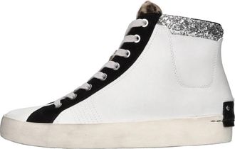 Crime London High Top Heritage - Dames - Sneakers - Wit - 38 EU - Leer - Schoenen