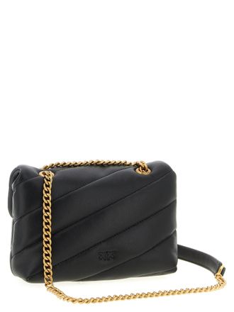 Pinko Quilted Nappa Leather Crossbody Bag - Black