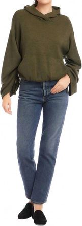 Fifteen Twenty Makenna Bubble Sweatshirt In Olive
