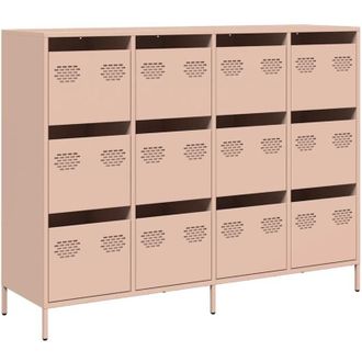 vidaXL vidaXL Credenza Rosa 135x39x103,5 cm in Acciaio Laminato a Freddo