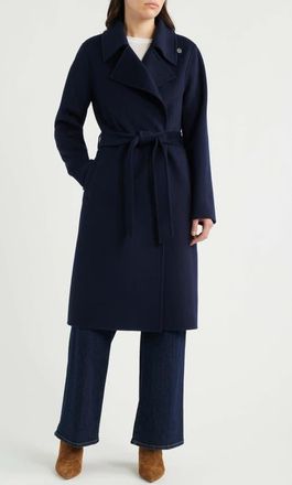 Michael Kors Wool Blend Double Face Coat in Midnight at Nordstrom, Size X-Small