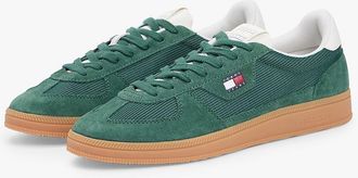 Tommy Hilfiger Mens Tommy Jeans Mixed-Texture Skater Sneaker - Shadow Pine - US 11.5 / EU 45