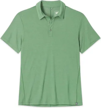 Stio | Mens Divide Polo Shirt, Size Extra Large in Forage Heather