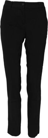 Dolce & Gabbana Womens Black Wool Mid Waisted Tapered Dress Pants Silk Elastane