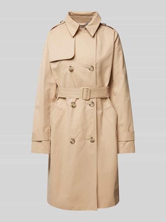 s.Oliver Red Label Slim Fit Trenchcoat aus Baumwoll-Mix mit Streifen-Futter in Beige, Gr&ouml;&szlig;e 42