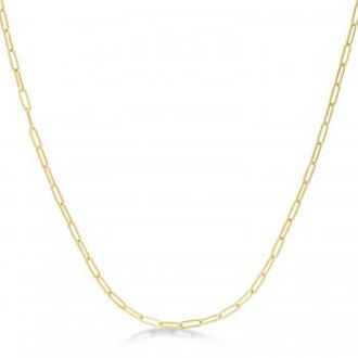 Allurez Small Paperclip Link Chain Necklace 14k Yellow Gold (2.1mm)