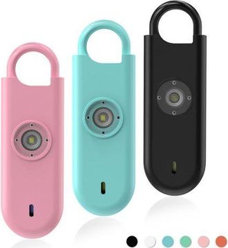 OEM Alarma Personal Antiagresi&oacute;n (paquete De 3) - Alarma Llavero De 140 Db Con Luz Led Intermitente Y Aviso De Bater&iacute;a Baja, Kit De Autodefensa Para Mujer