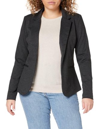 Ichi Womens KATE BL Long Sleeve Blazer, Grau (Dark Grey Melange 10021), 14 (Manufacturer Size: XL)