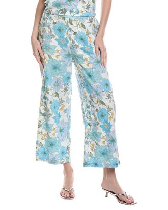 Alberta Ferretti Philosophy Linen-Blend Ankle Crop Pant
