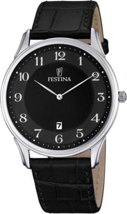Festina F6851/4 Horloge - unisex - Horloges - Zwart - ONE Size - Leer - Accessoires