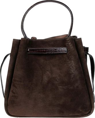 Tory Burch Romy Suede Bucket Bag - Dames - Schoudertassen - Bruin - ONE Size - Su&egrave;de - Tassen