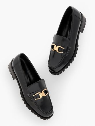 Talbots Gianna Leather Loafers - Black - 7 1/2 M Talbots