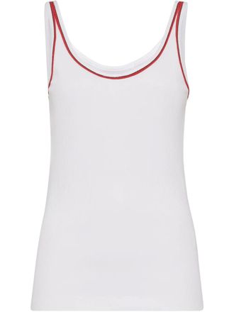 Brunello Cucinelli Jersey tanktop met afwerking - Wit