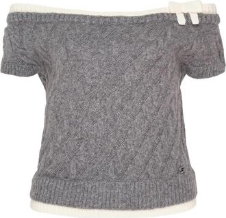 Shushu/Tong Cable-knit Bow-detail Top