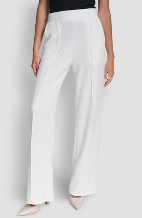 DKNY Mere Hacci Wide Leg Pants in Ivory at Nordstrom, Size X-Small