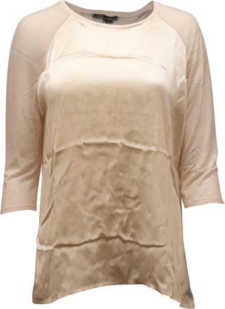 Vince Sheer Sleeve Blouse in Pink Silk
