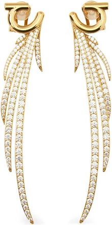 Ferragamo Earrings, female, Multicolor, Size: ONE SIZE Gancini Crystal-Embellished Earrings