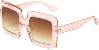 Generic Large Frame Men Square Sunglasses Outdoor Vacation Women Shopping Sun Glasses(Orange)