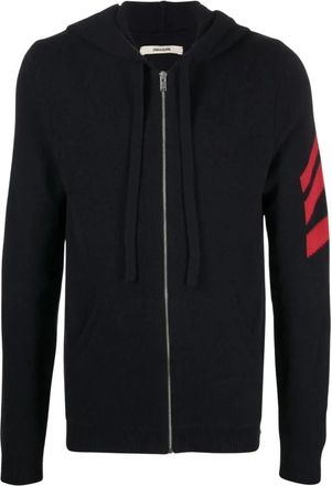 Zadig&Voltaire Felpa con cappuccio e dettagli a righe - - Sweatshirts & Hoodies - Uomo - Blu - L