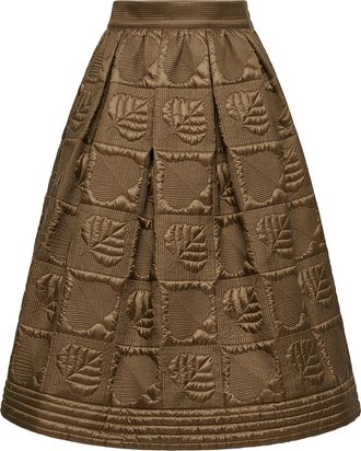 Moncler Moncler Leaf-quilted Padded A-line Skirt, Women, Brown, Size: 40