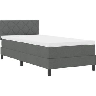 vidaXL Cama Box Spring Con Colch&oacute;n Gris Oscuro 90 X 190 Cm Tela Vidaxl
