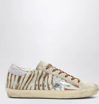 Golden Goose Super-Star sneakers in zebra pony hair