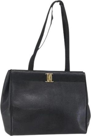 Ferragamo Pre-owned Leren Schoudertas - Dames - Vintage Schoudertas - Zwart - ONE Size - Leer - Vintage