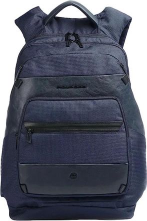 Piquadro Blauwe Unisex Laptoptas met Voorvakken - Dames - Rugzakken - Blauw - ONE Size - Leer - Tassen