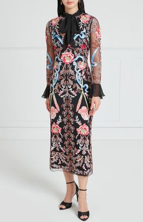 Temperley London Bilbao Tie Dress in Black at Nordstrom, Size 12
